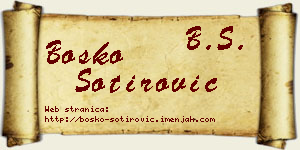 Boško Sotirović vizit kartica